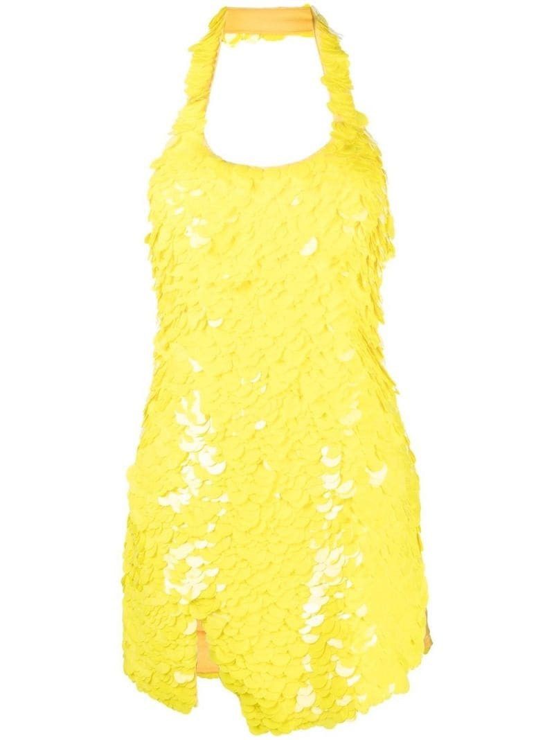 The Attico o1mle0525 Allium Sequin Mini Dress in Yellow Size M / US 6-8 / IT 42-44 - 1 Thumbnail