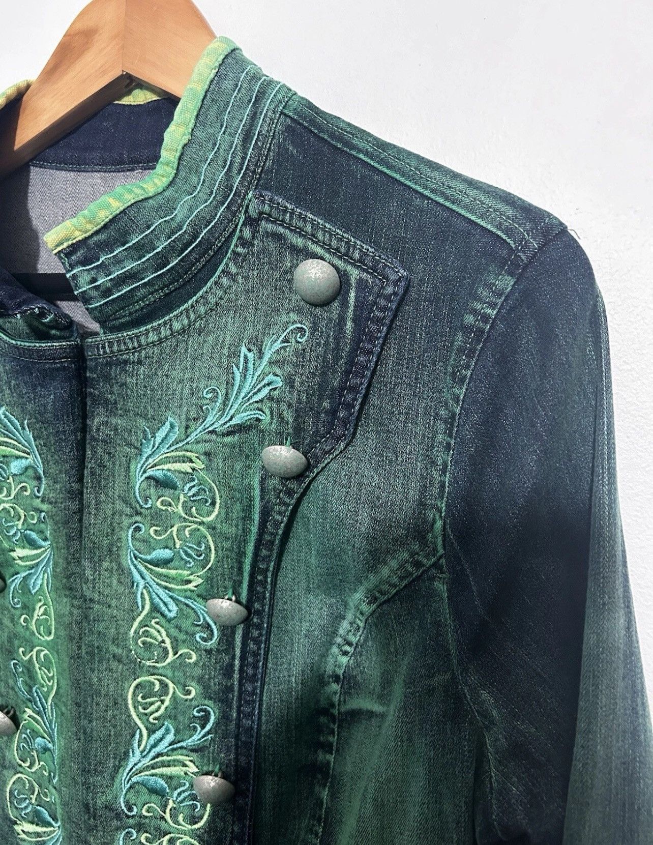 Other Beatrice Von Tresckow Jacket Size 12 Green Embroidered Size M / US 6-8 / IT 42-44 - 3 Thumbnail