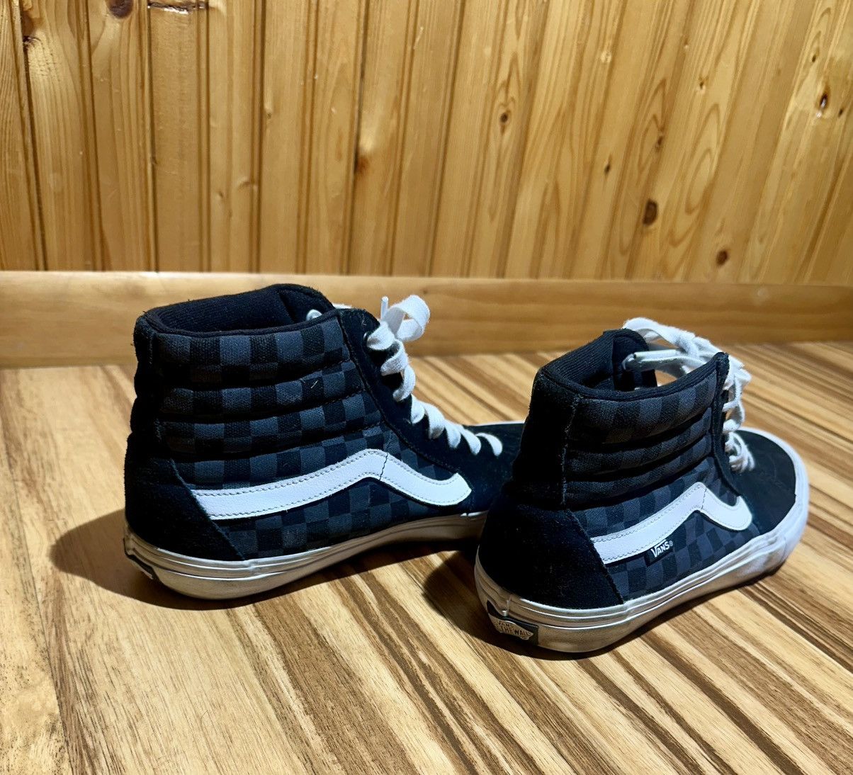 Vans Vans Black reflective checker background High-Top Sneakers Size US 11 / EU 44 - 4 Thumbnail