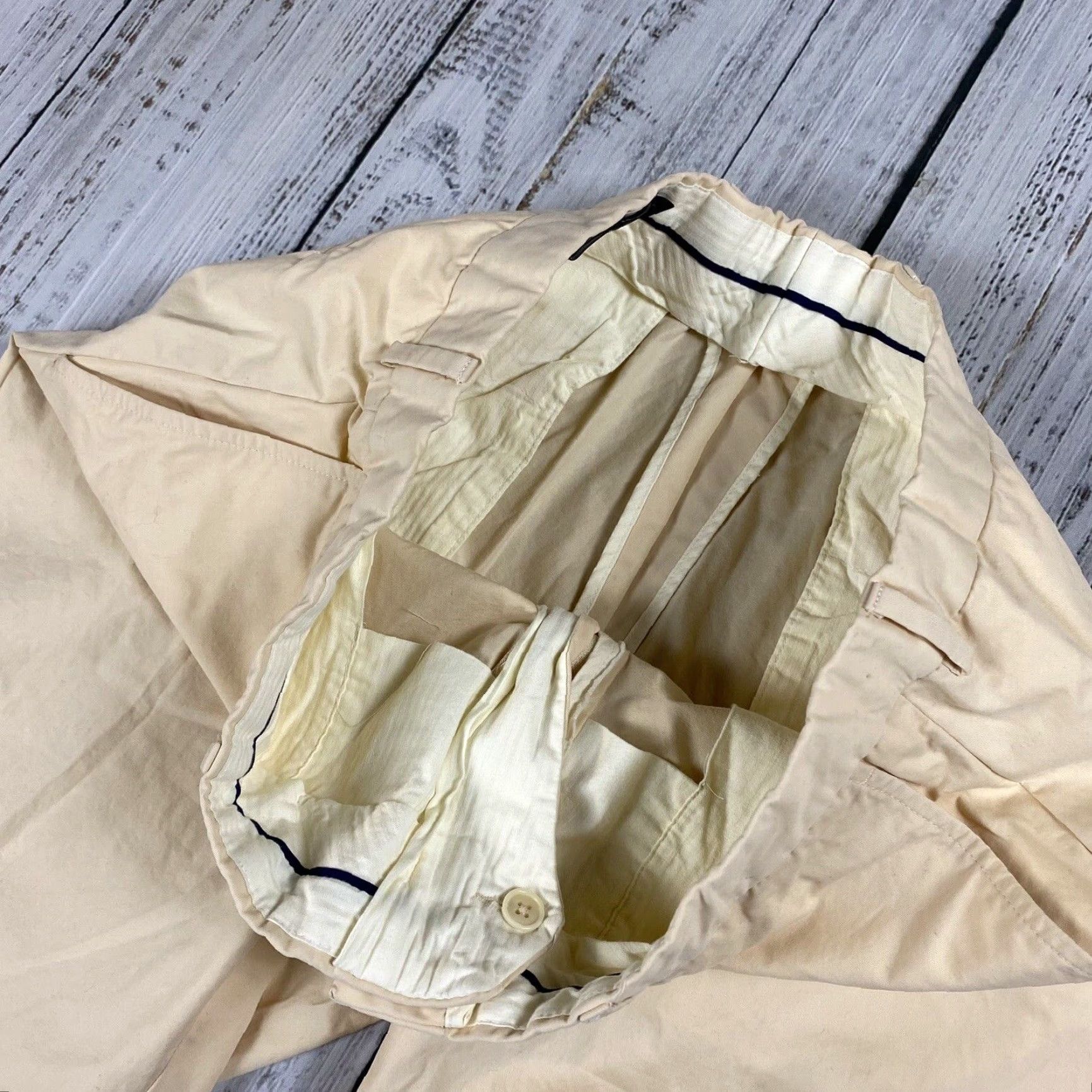 Polo Ralph Lauren VINTAGE Polo Ralph Lauren Dress Pants Men 36 Ivory Chino Flat Front Mid Rise Straight Leg Italy Size US M / EU 48-50 / 2 - 7 Thumbnail