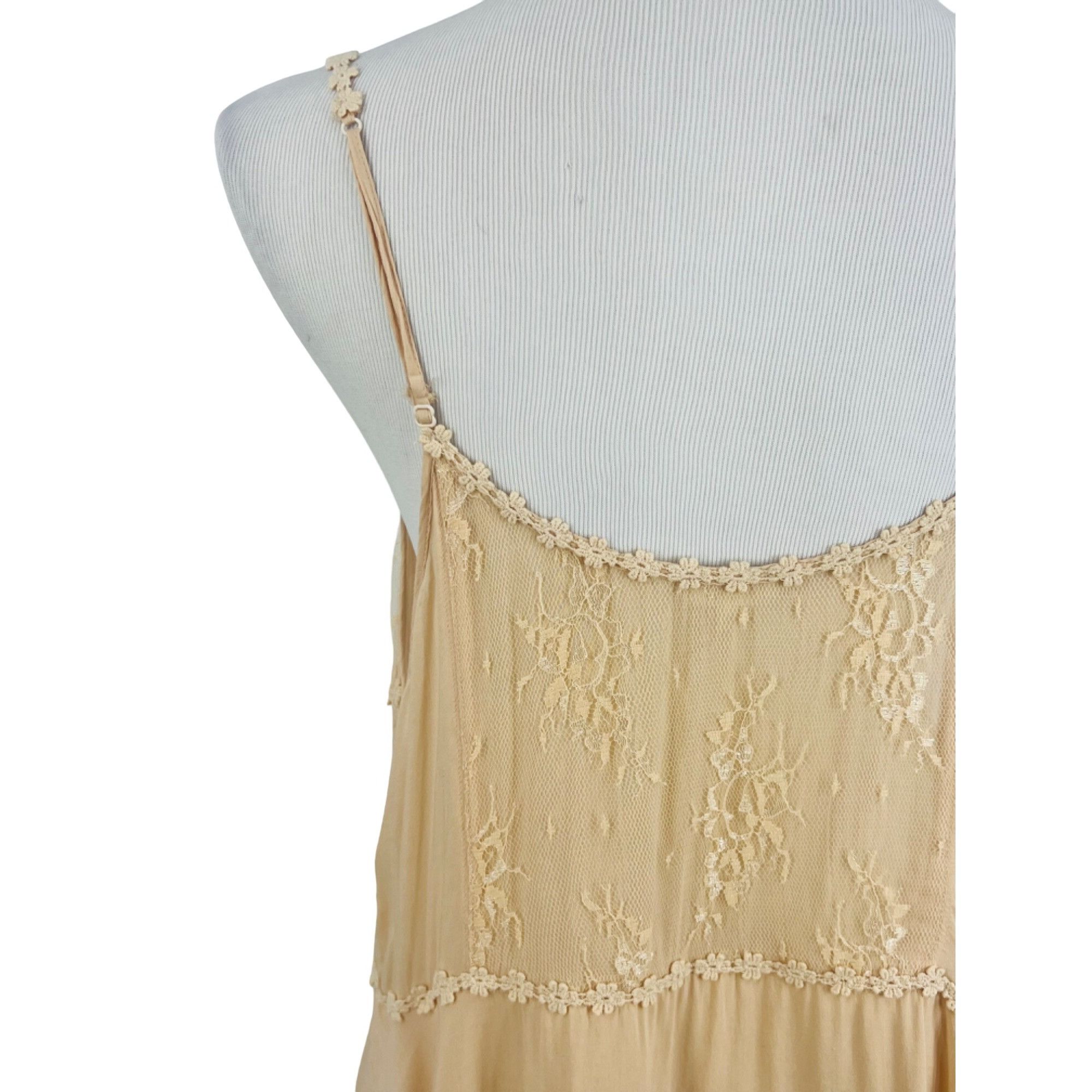 Free People RARE Free People Pieced Together Mini Slip Dress Tunic | Gru Size L / US 10 / IT 46 - 10 Thumbnail