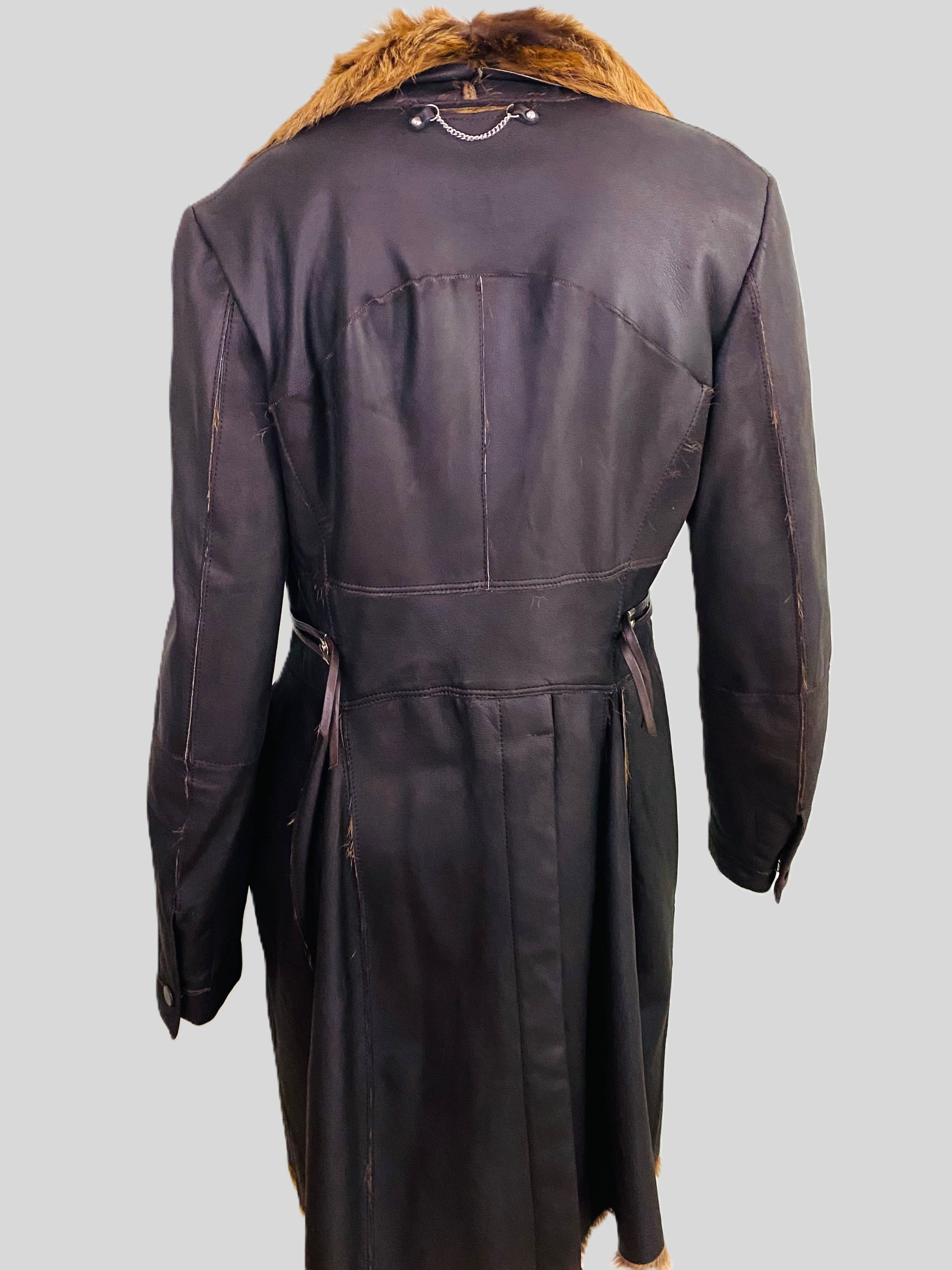 Marithe + Francois Girbaud Marithé François Girbaud Fur Goat Leather Winter Warm Coat Size L / US 10 / IT 46 - 5 Thumbnail