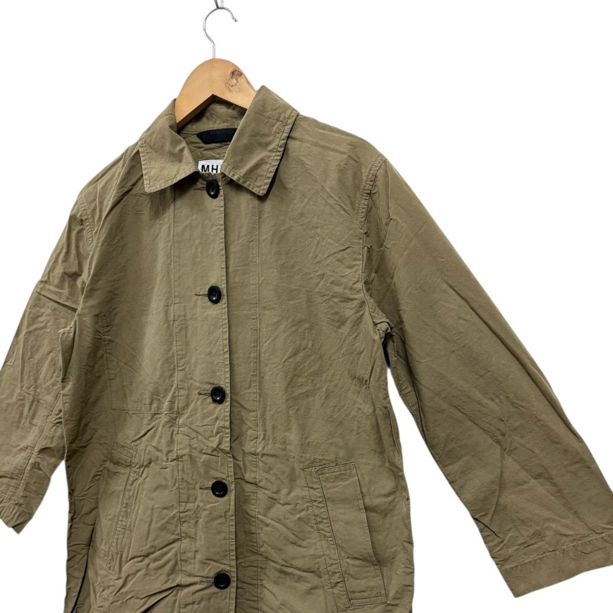 Margaret Howell MHL Washed Cotton Poplin Long Jacket Size L / US 10 / IT 46 - 4 Thumbnail