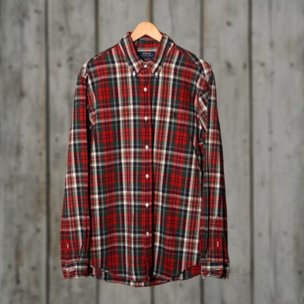 Polo Ralph Lauren POLO RALPH LAUREN Shirt Plaid Long Sleeve Button-Front XL Cotton Classic Men Size US XL / EU 56 / 4 - 1 Thumbnail