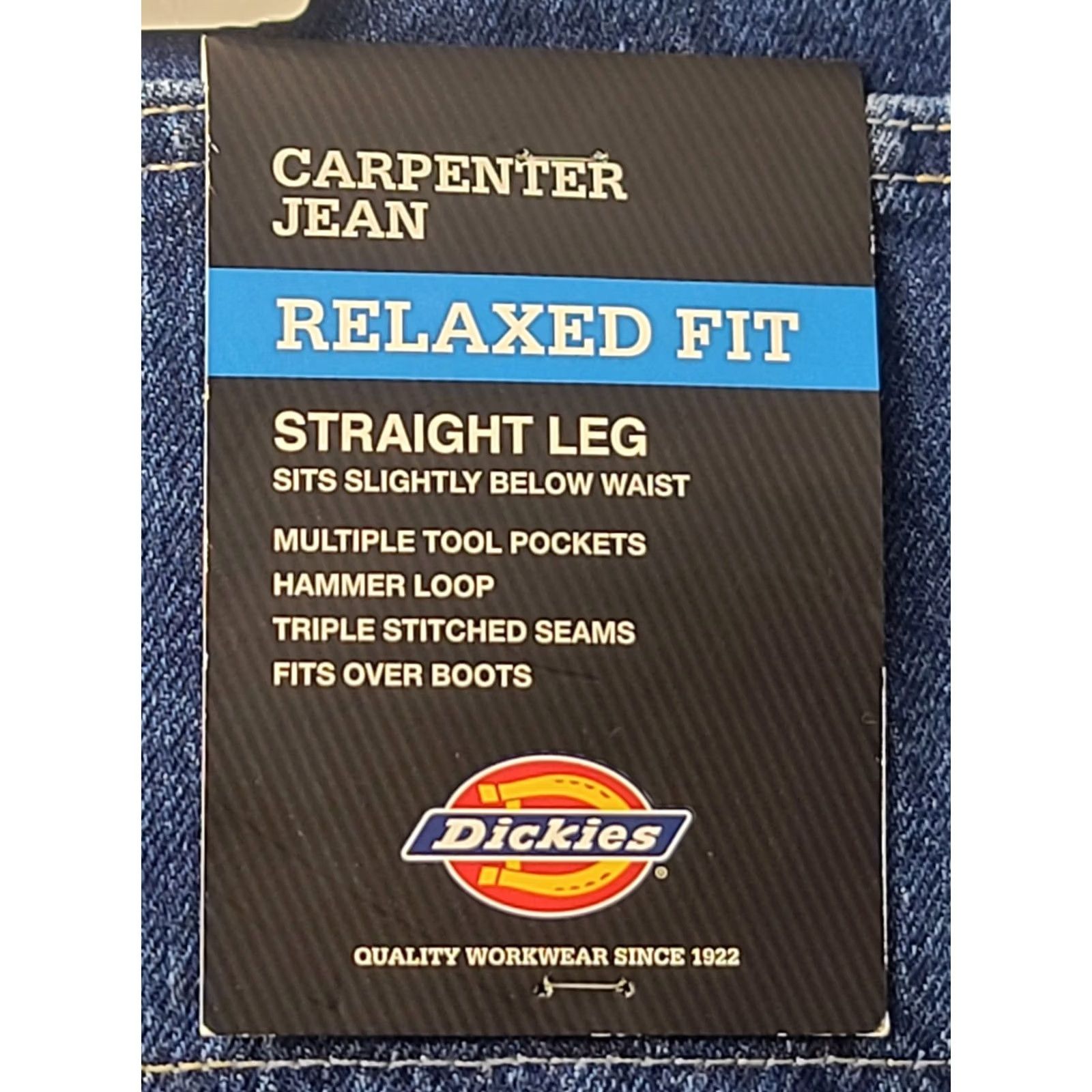Dickies Dickies Carpenter Jeans Mens 38x30 Relaxed Fit Straight Leg Workwear Rugged Denim Blue 90s USA Mens Jeans Size US 38 / EU 54 - 2 Thumbnail