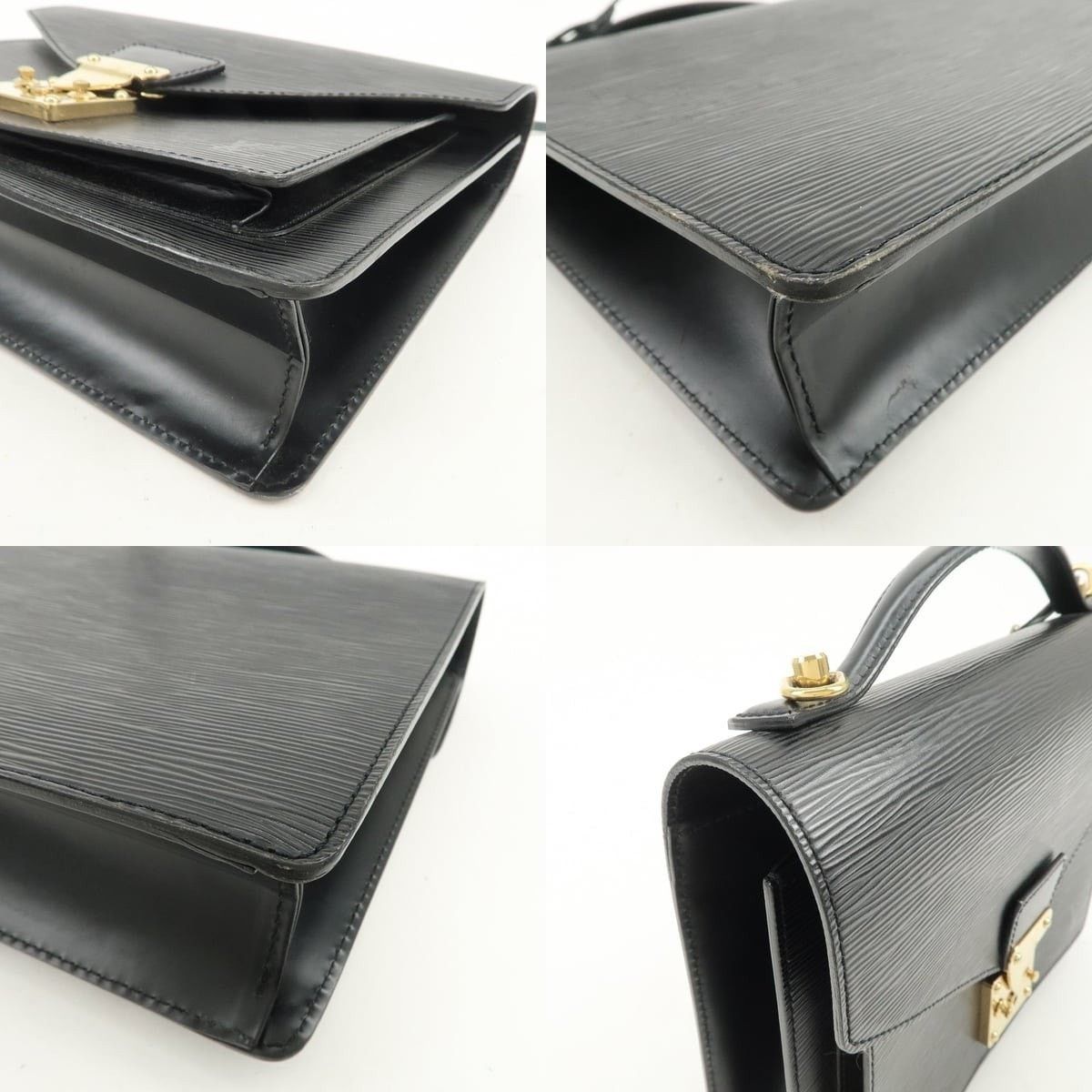 Louis Vuitton Louis Vuitton Epi Monceau Top Handle Bag Black Size ONE SIZE - 5 Thumbnail