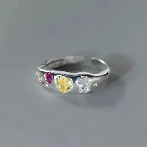 Jewelry Multicolor Stone Adjustable Ring Size ONE SIZE - 1 Thumbnail