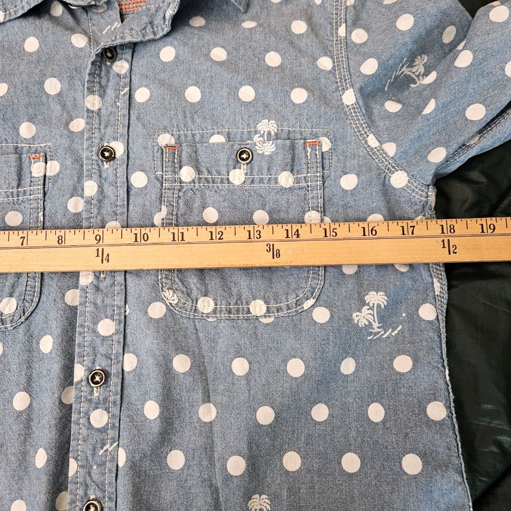 Vintage Tobila Shirt Women’s Polka Dot Chambray Button Front Long Sleeve XS Blue Regular Size XS / US 0-2 / IT 36-38 - 4 Thumbnail