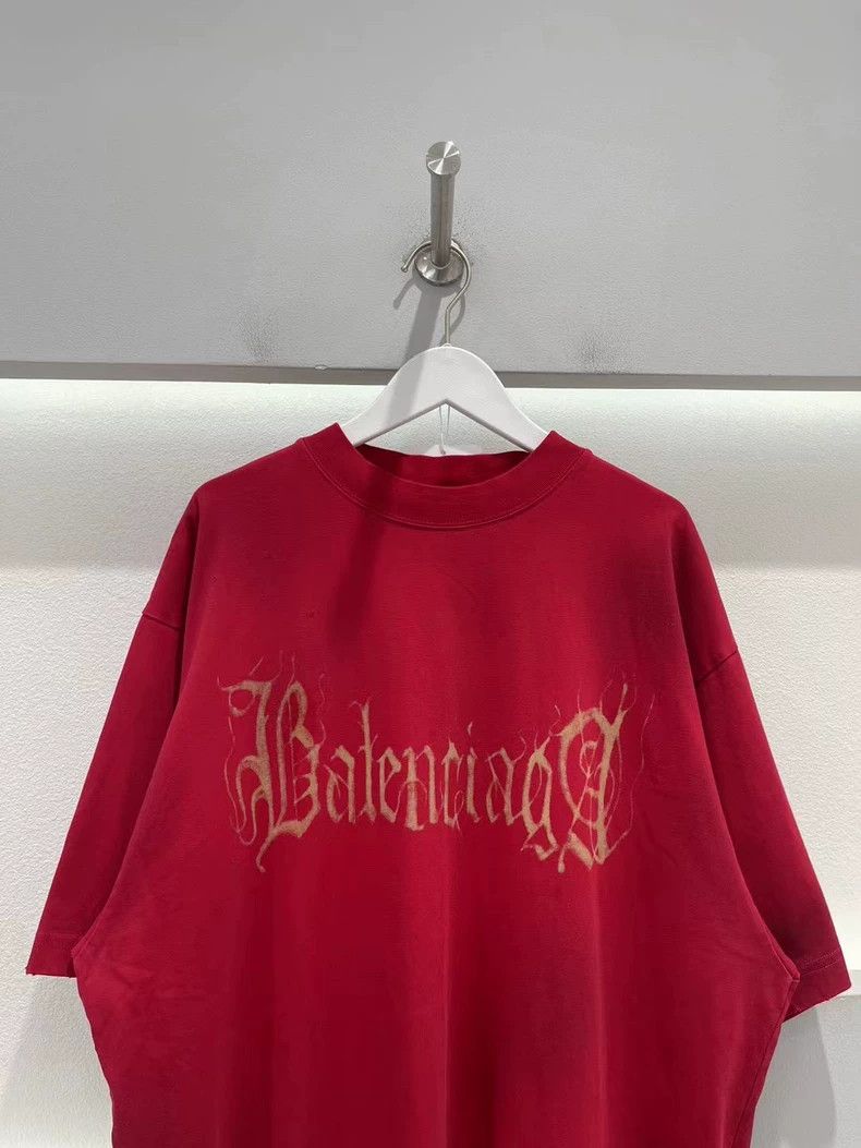 Balenciaga Balenciaga Red Flame Sanskrit Short Sleeve Size US S / EU 44-46 / 1 - 4 Thumbnail