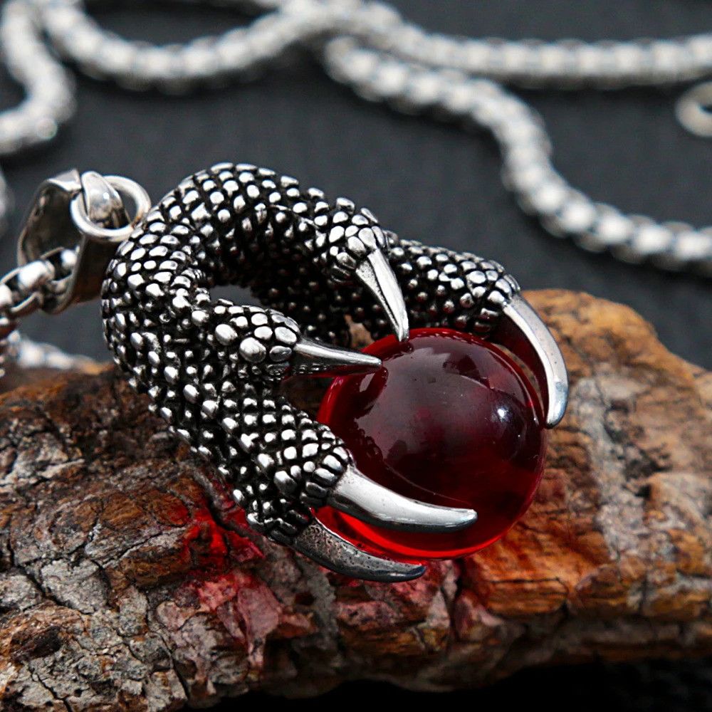 Other Gothic Men Stainless Steel Dragon Claw Pendant Necklace Size ONE SIZE - 5 Thumbnail