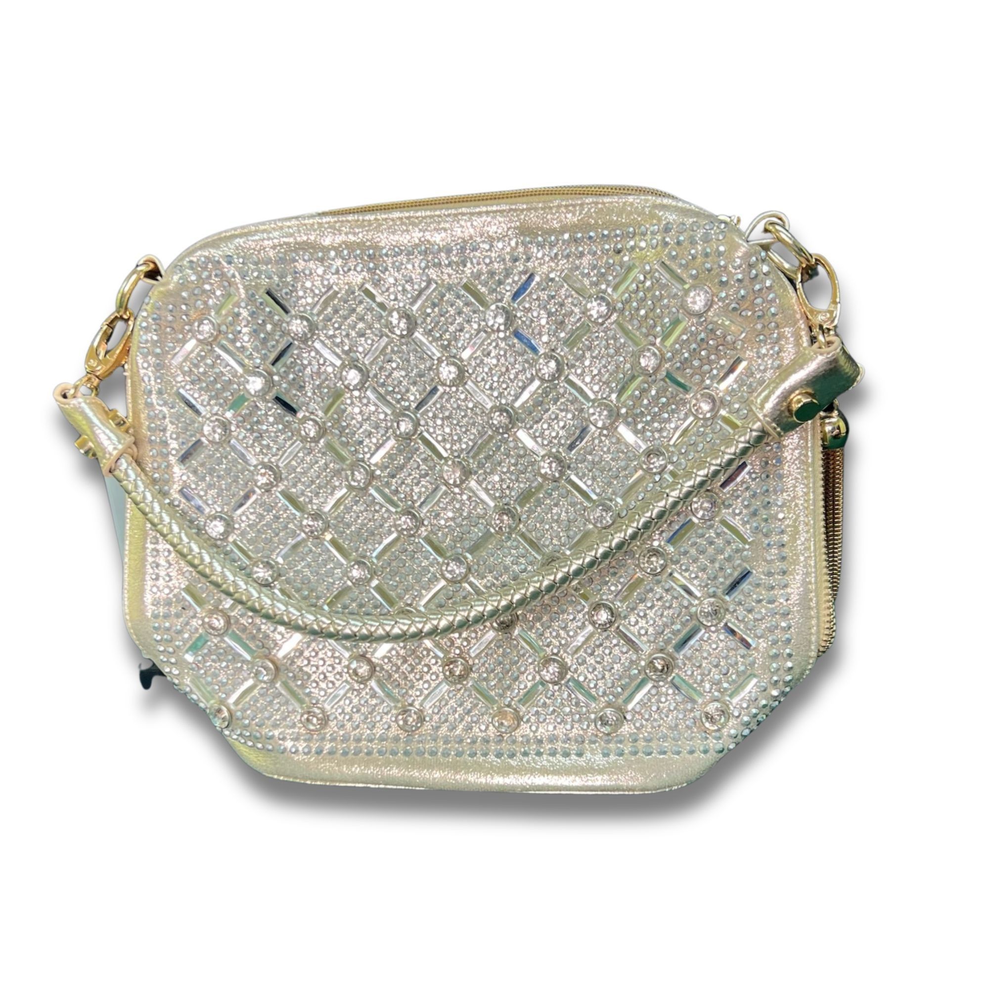 Other Handbag Express Gold Rhinestone Clutch With Detachable Strap Size ONE SIZE - 2 Thumbnail