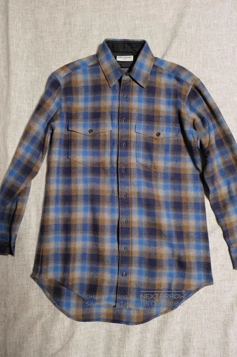 Saint Laurent Paris Saint Laurent Paris Plaid Wool Shirt i Size XS / US 0-2 / IT 36-38 - 1 Thumbnail