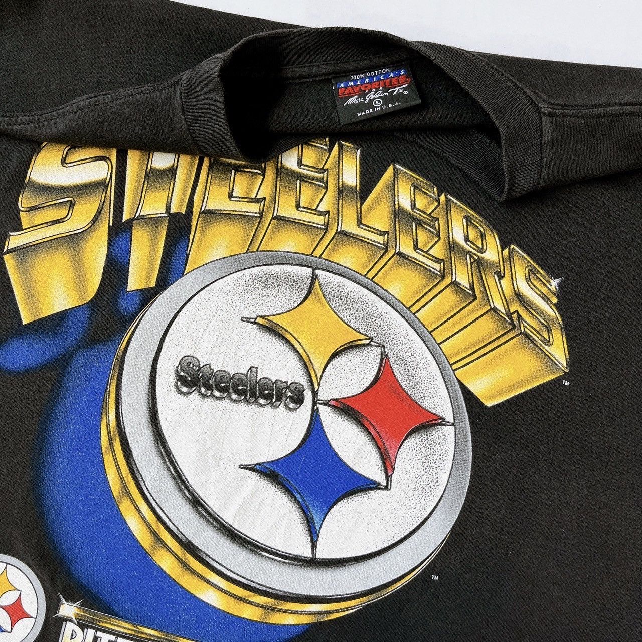 Vintage 90s Pittsburg Steelers NFL t-shirt/ L Size US L / EU 52-54 / 3 - 8 Thumbnail