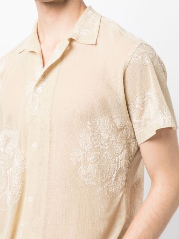 Bode Bode Moth Veil embroidered Mesh shirt Size US M / EU 48-50 / 2 - 2 Thumbnail