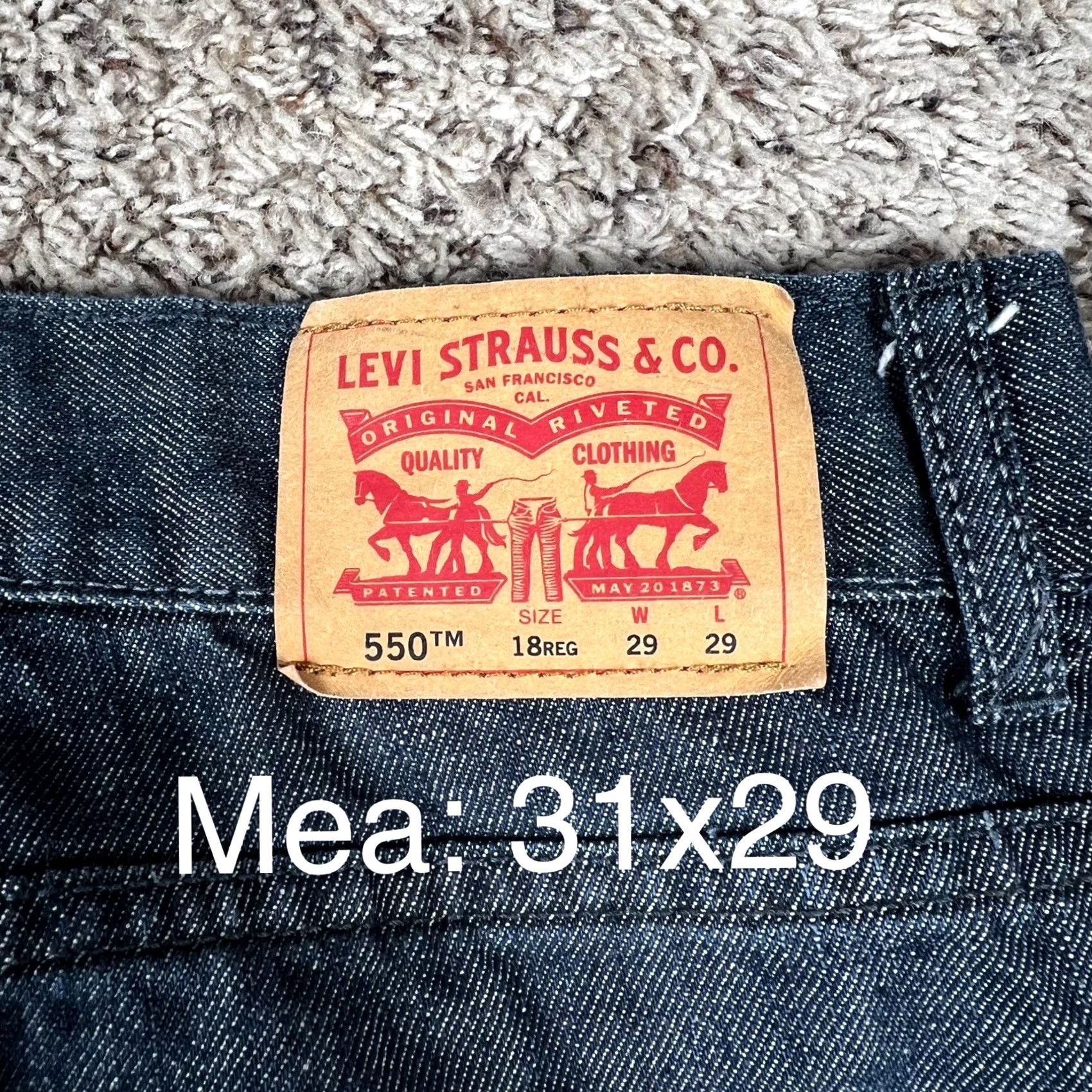 Levi's Levi's 550 Jeans Straight Blue Dark Wash 31x29 Mens Denim Cotton Relaxed Regular 18 Reg Vintage: No Size US 31 - 2 Thumbnail