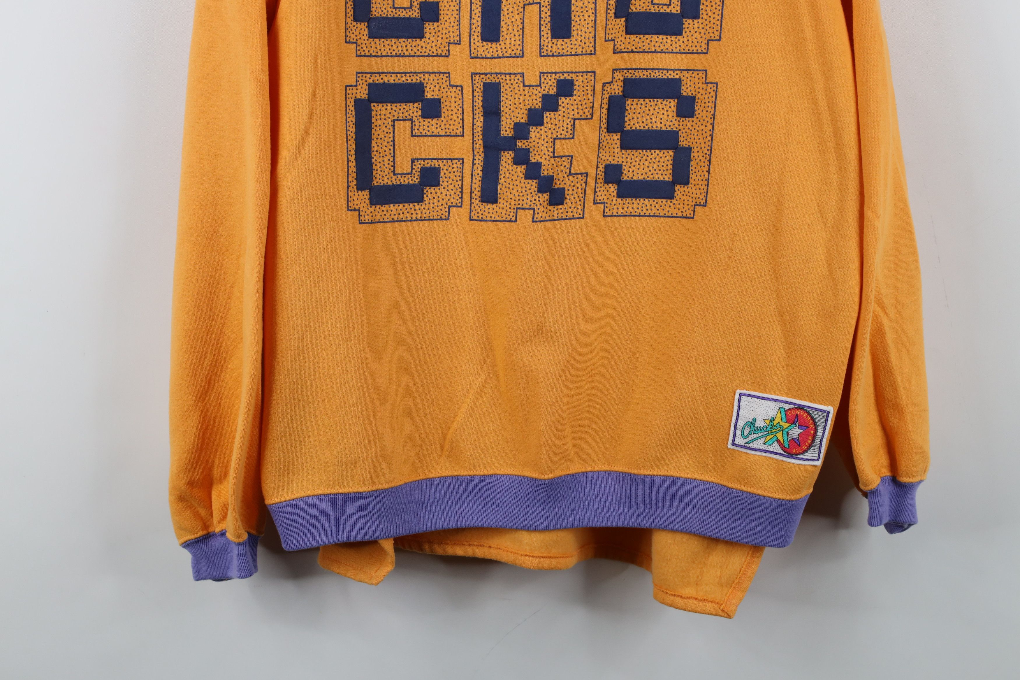 Converse Vintage 90s Converse Chuck Taylor Block Sweatshirt Orange Size XL / US 12-14 / IT 48-50 - 3 Thumbnail