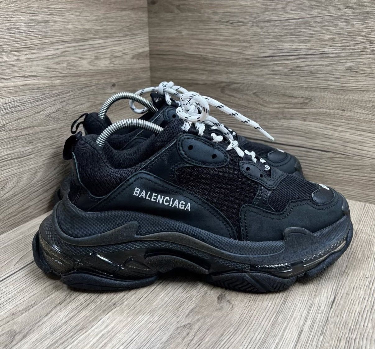 Balenciaga Balenciaga Triple S Black Dad Sneakers J41 Size US 7 / EU 40 - 3 Thumbnail
