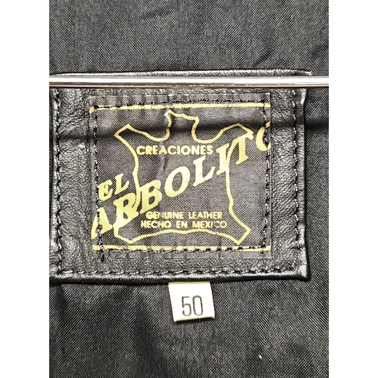Vintage VINTAGE Arbolito Leather Vest Men XL 50 Black Mexico Motorcycle Jacket Lined Cowboy Biker Mens Size US XL / EU 56 / 4 - 4 Thumbnail
