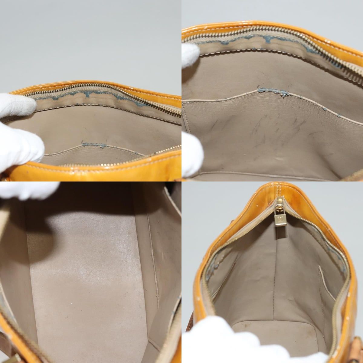 Louis Vuitton LOUIS VUITTON Monogram Vernis Houston Hand Bag Jaune M91121 Size ONE SIZE - 12 Thumbnail