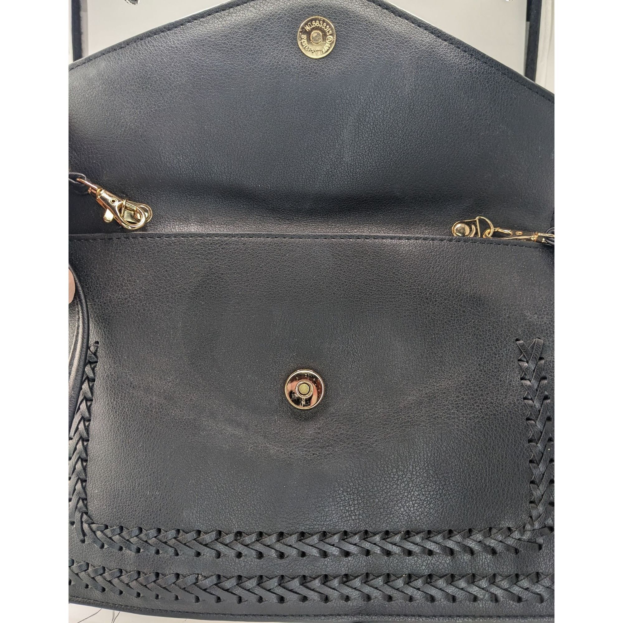 Other Black Leather Bohemian Crossbody Bag With Handwoven Details Size ONE SIZE - 8 Thumbnail