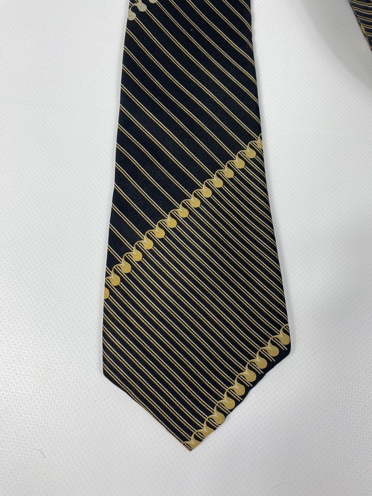 Christian Dior Monsieur 🔥LASTDROP🔥 Vintage 70s 80s Dior Abstract Striped Silk Tie Size ONE SIZE - 8 Thumbnail