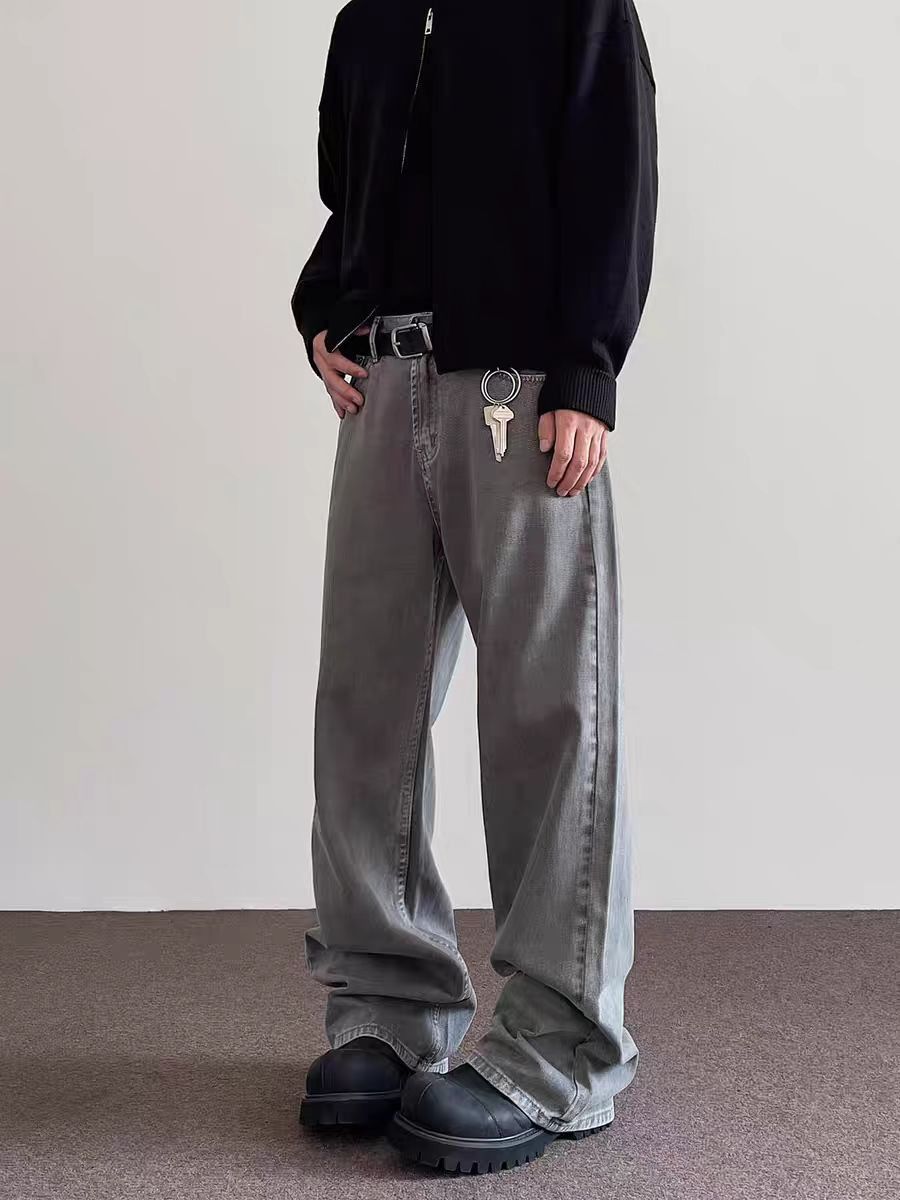 Japanese Brand × Jean High street vintage gray straight tube micro flared jeans Size US 30 / EU 46 - 5 Thumbnail