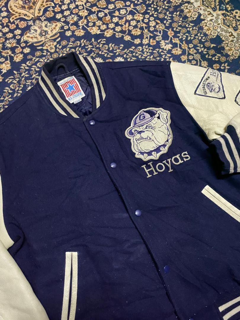 Vintage Vintage Georgetown Hoyas Varsity leather Jacket Size US L / EU 52-54 / 3 - 3 Thumbnail
