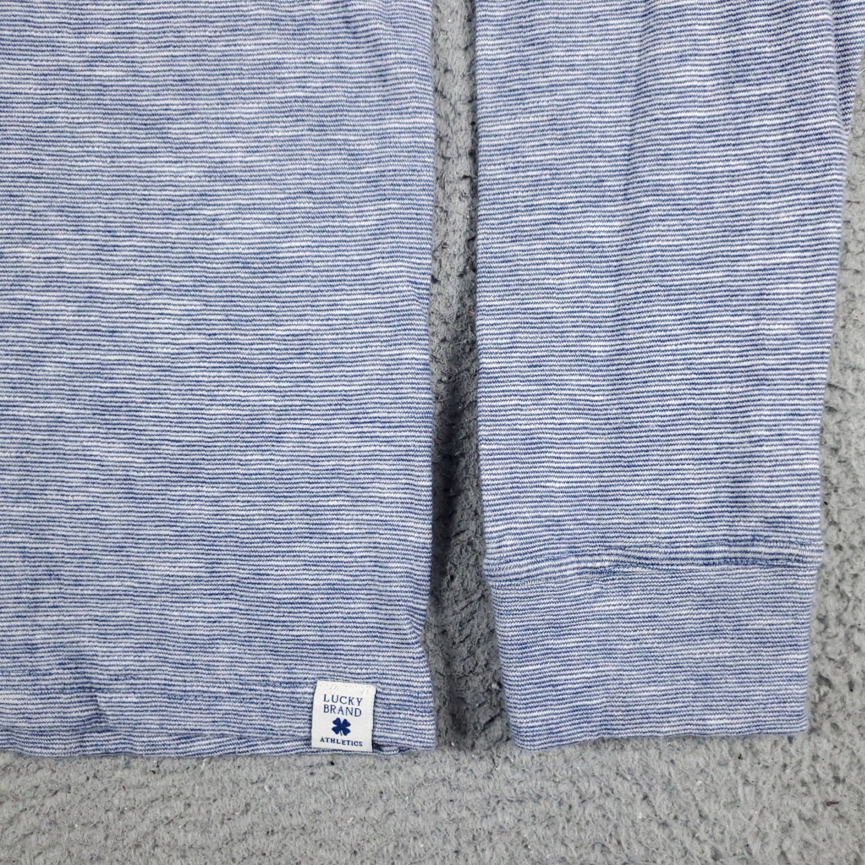 Lucky Brand Lucky Brand Shirt Adult Medium Blue Long Sleeve Mock Neck 1/4 Button Logo Solid Mens Size US M / EU 48-50 / 2 - 4 Thumbnail