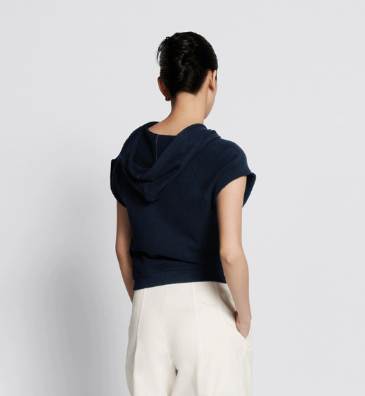 Dior o1w1db10725 423S25 Hooded Sweatshirt in Navy Blue Size L / US 10 / IT 46 - 6 Thumbnail