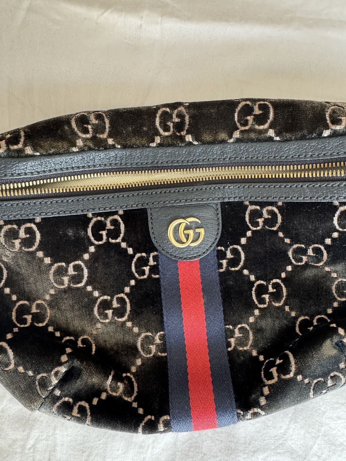Gucci Gucci Belt Bag Velvet Brown Size ONE SIZE - 2 Thumbnail