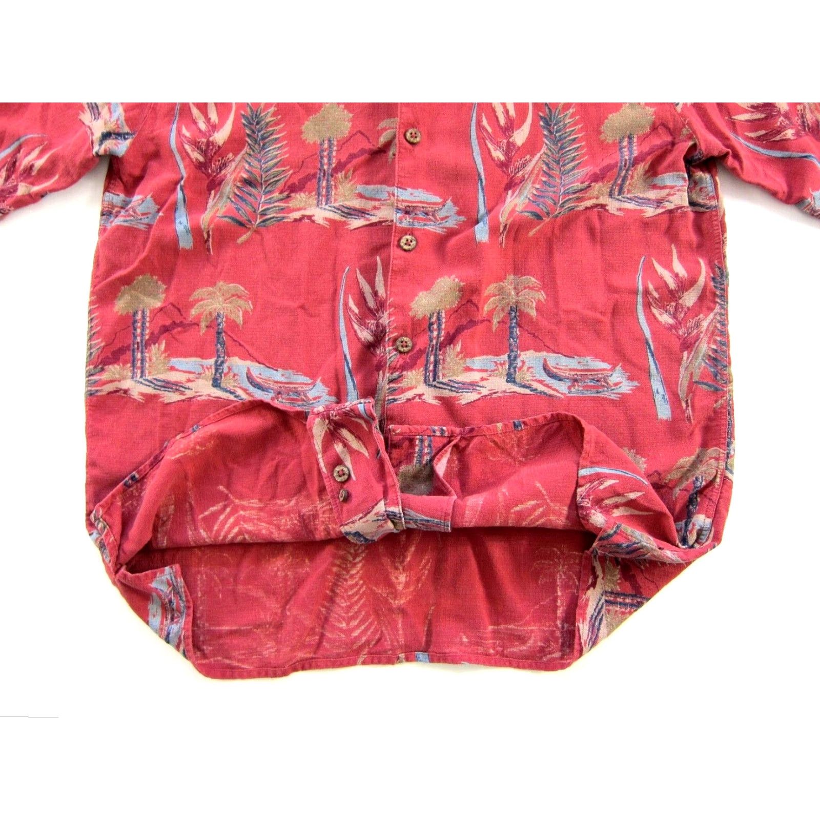 Vintage VINTAGE Pusser's Shirt Hawaiian Button-Down Short Sleeve Silk Medium Red Floral Silk Size US M / EU 48-50 / 2 - 3 Thumbnail