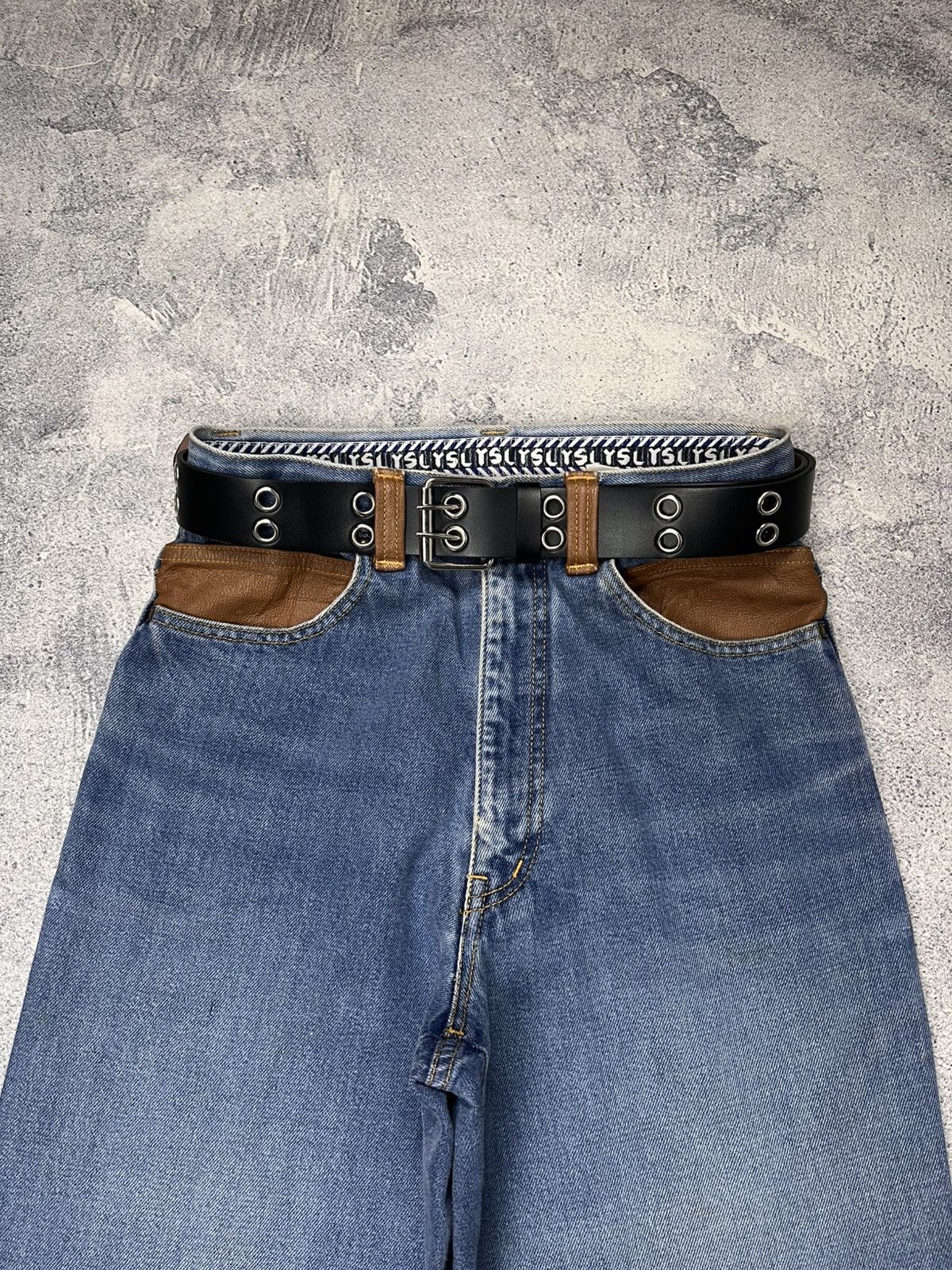 Yves Saint Laurent Yves Saint Laurent Leather Patch Denim Pants Size US 27 - 5 Thumbnail