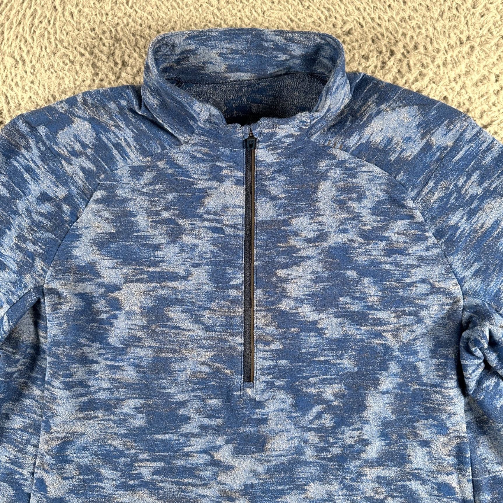 Lululemon Lululemon Surge Warm Half Zip Shirt Mens L Blue Abstract Long Sleeve Activewear Size US L / EU 52-54 / 3 - 2 Thumbnail