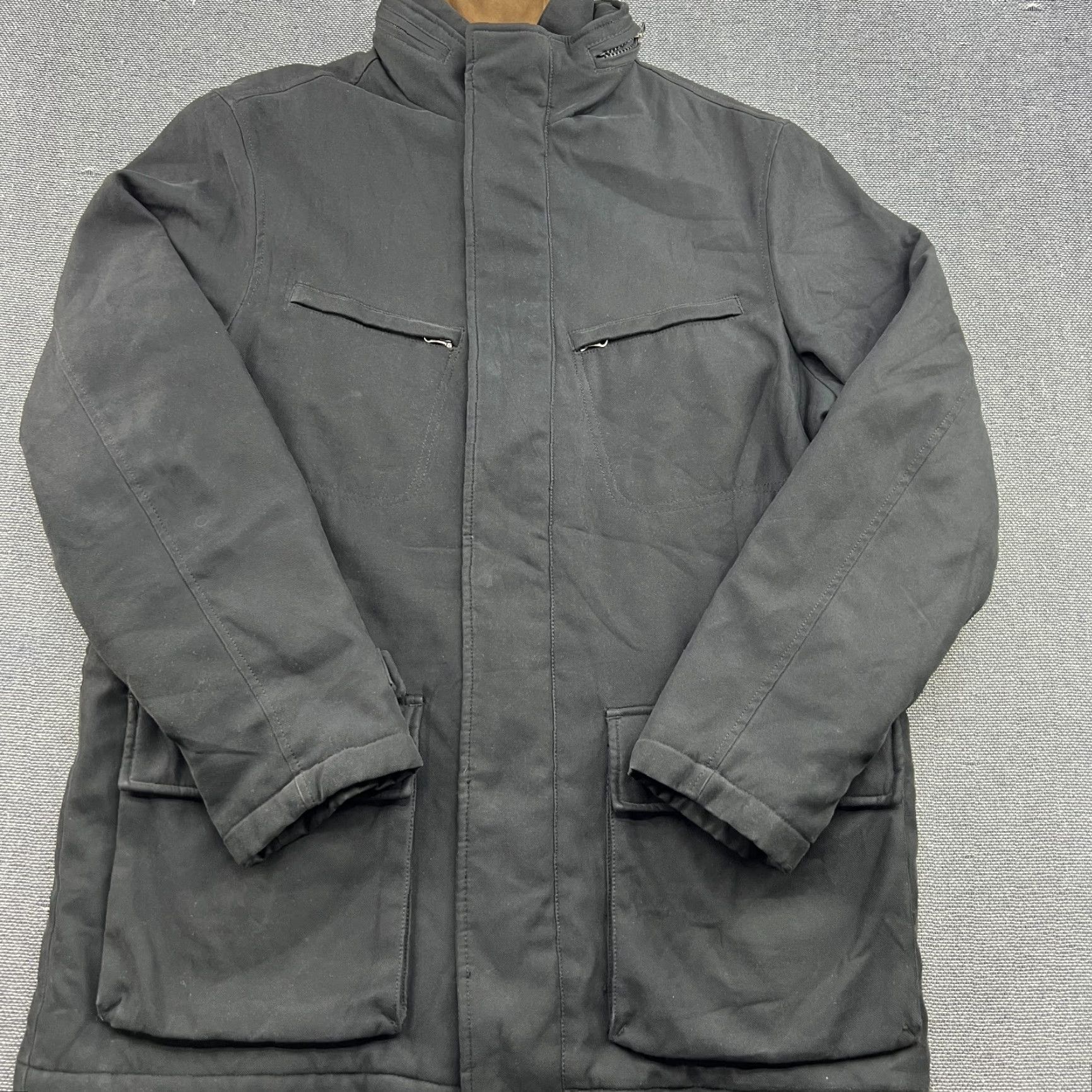 Vintage Boggi Milano Army Style Jacket Coat Mens Large Black Quilted Lining Hood M65 Size US L / EU 52-54 / 3 - 2 Thumbnail