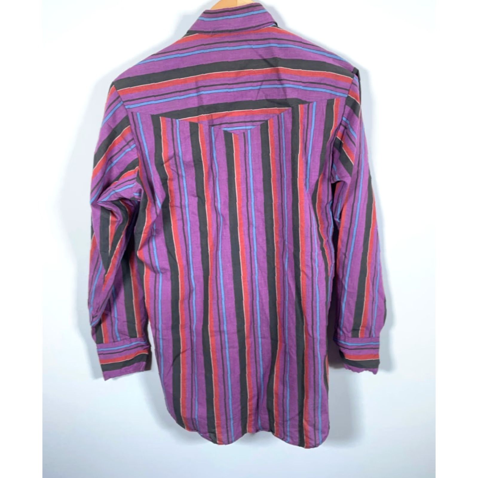 Vintage VINTAGE Ely Cattleman Shirt Mens M Purple Stripe Western Style Snap Button Cowboy Grunge 80s Retro Hipster Size US M / EU 48-50 / 2 - 2 Thumbnail