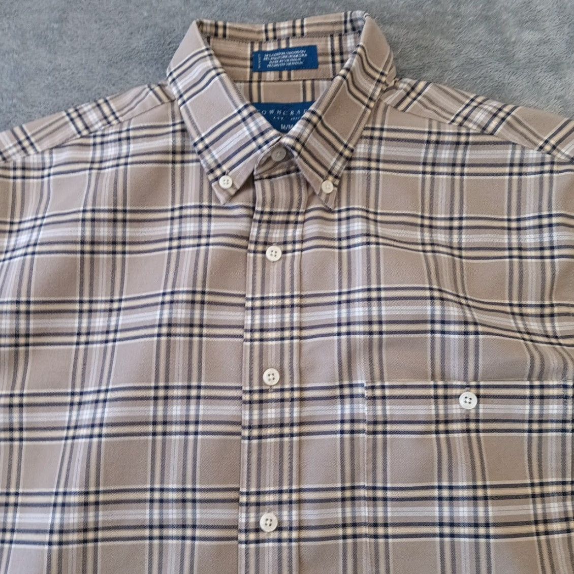 Vintage TownCraft Shirt Mens Medium Gray Plaid Short Sleeve Button-Down Collaboration Size US M / EU 48-50 / 2 - 3 Thumbnail