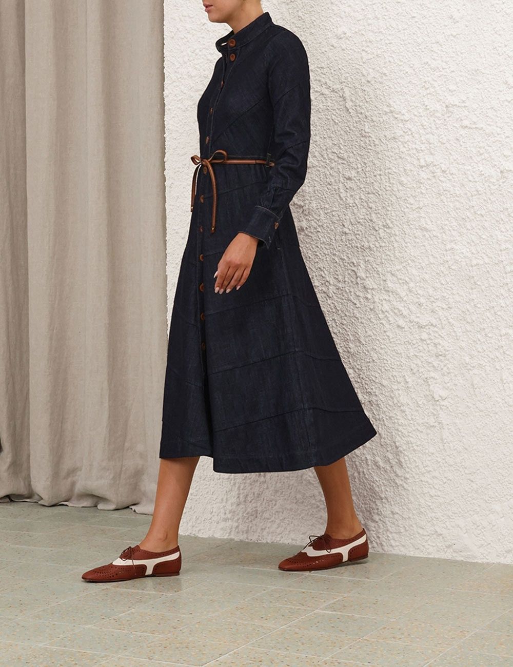 Zimmermann oc11z1025 Acacia Denim Shirt Dress in Blue Size S / US 4 / IT 40 - 3 Thumbnail