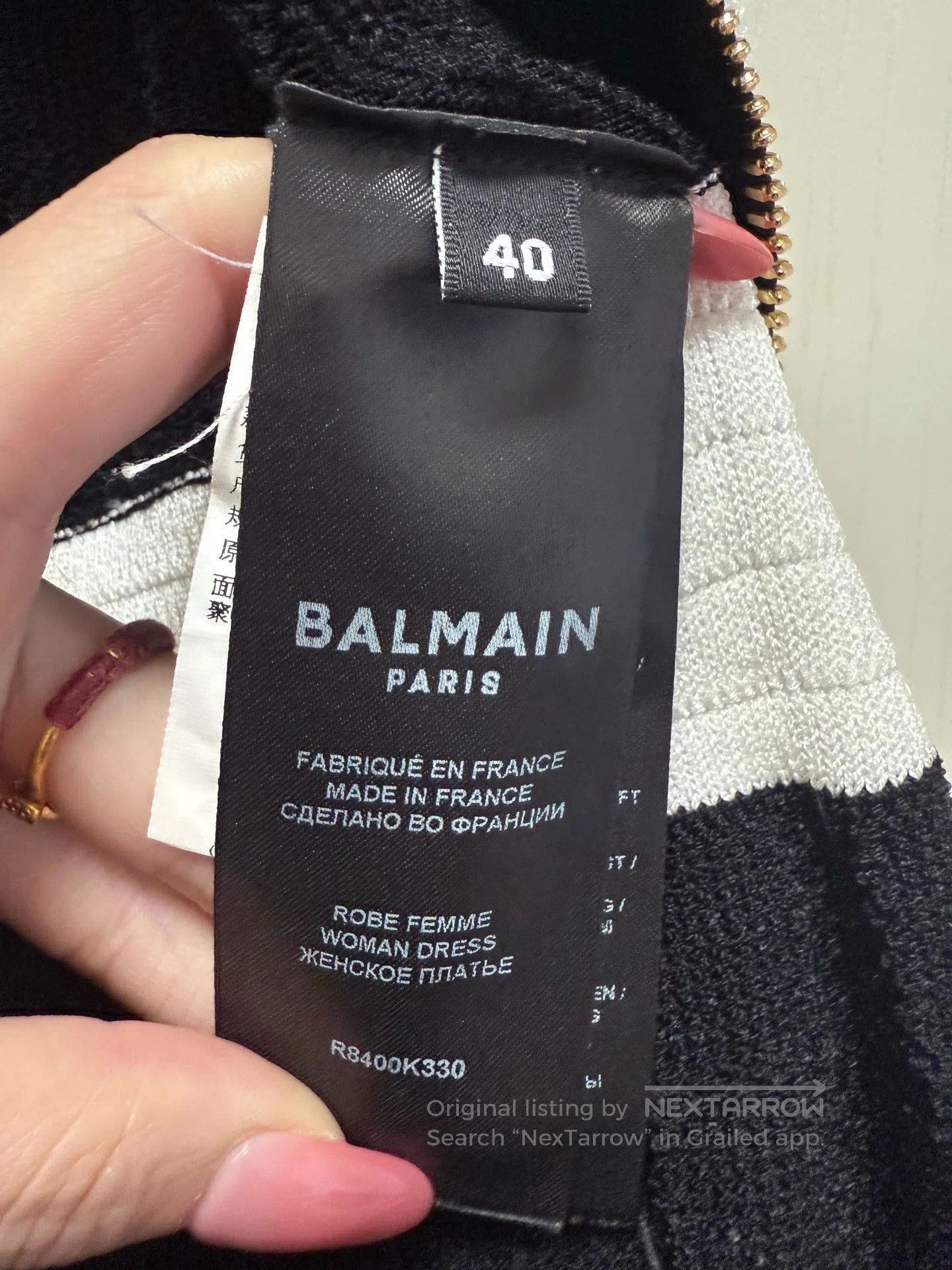 Balmain Balmain Black White Knit Off-Shoulder Dress. Size S / US 4 / IT 40 - 3 Thumbnail