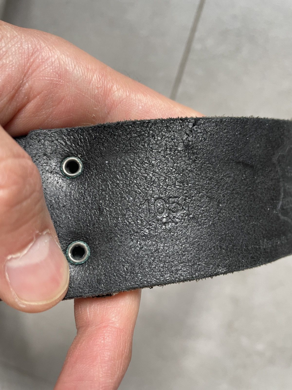 Genuine Leather Vintage SMG:99 Distressed Leather Belt Y2K GRUNGE INDUSTRIAL Size 38 - 8 Thumbnail