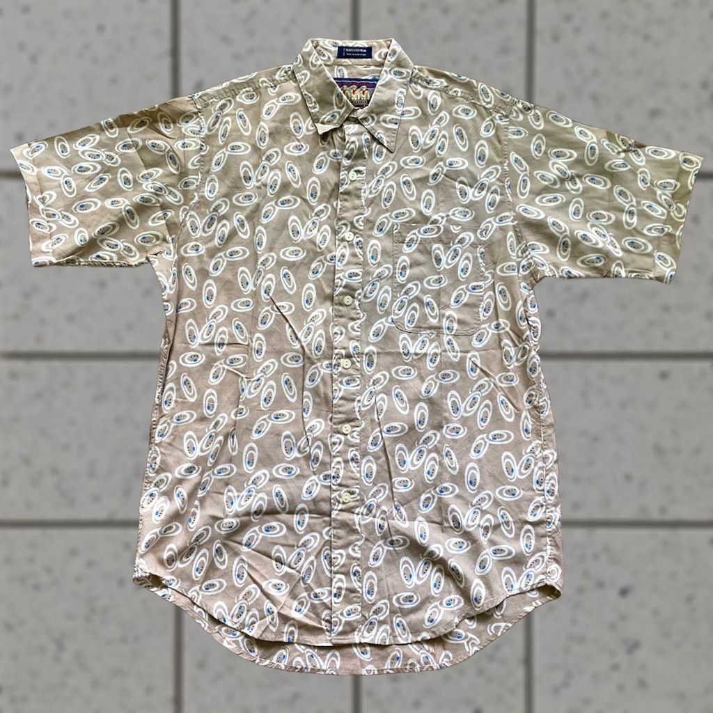 Ralph Lauren VINTAGE Chaps Ralph Lauren Shirt Mens Medium Paisley Textured Short Sleeve Polo Beige Size US M / EU 48-50 / 2 - 1 Thumbnail