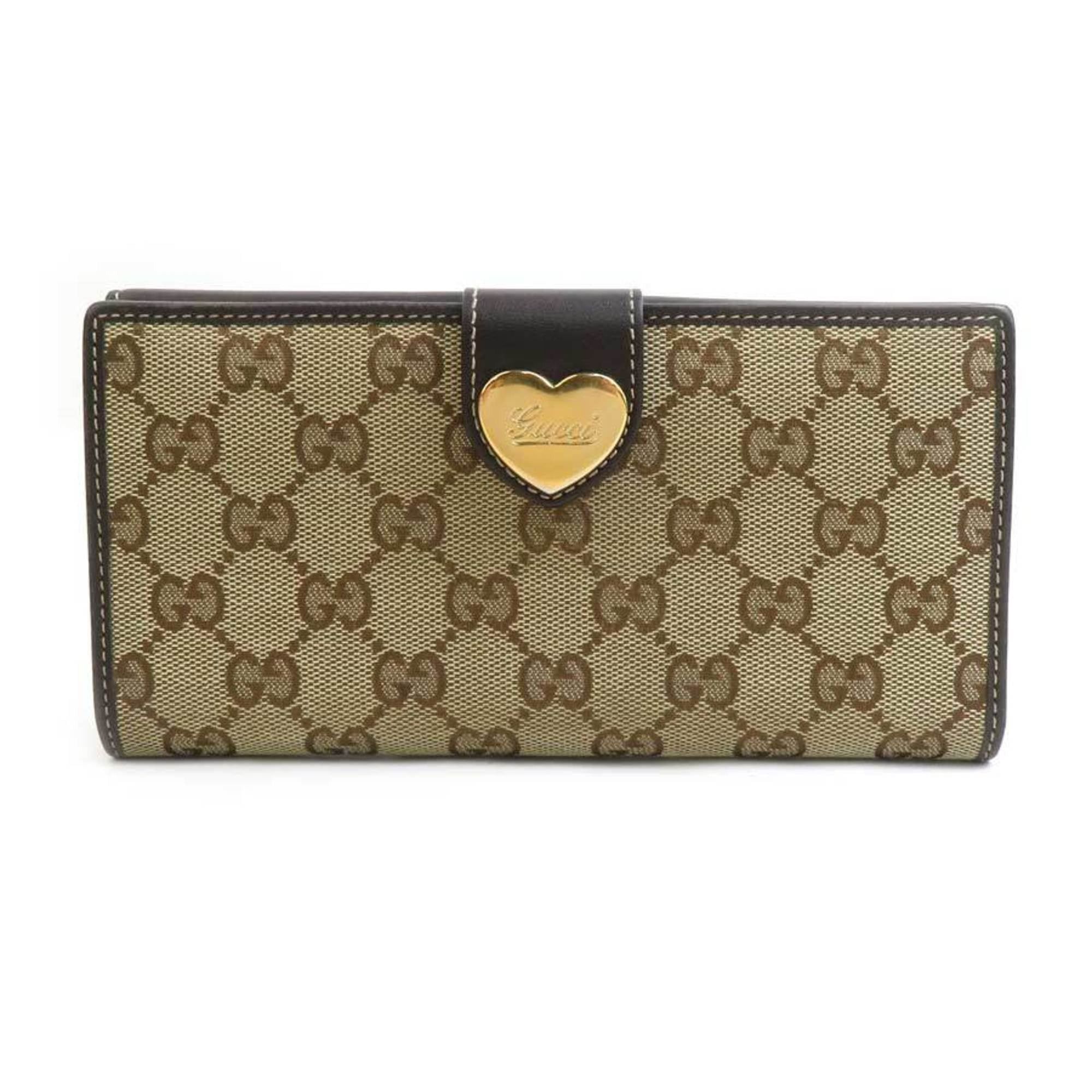 Gucci Gucci Bi-fold Long Wallet GG Canvas/Leather Brown Women's 203550 h31800g Size ONE SIZE - 1 Thumbnail