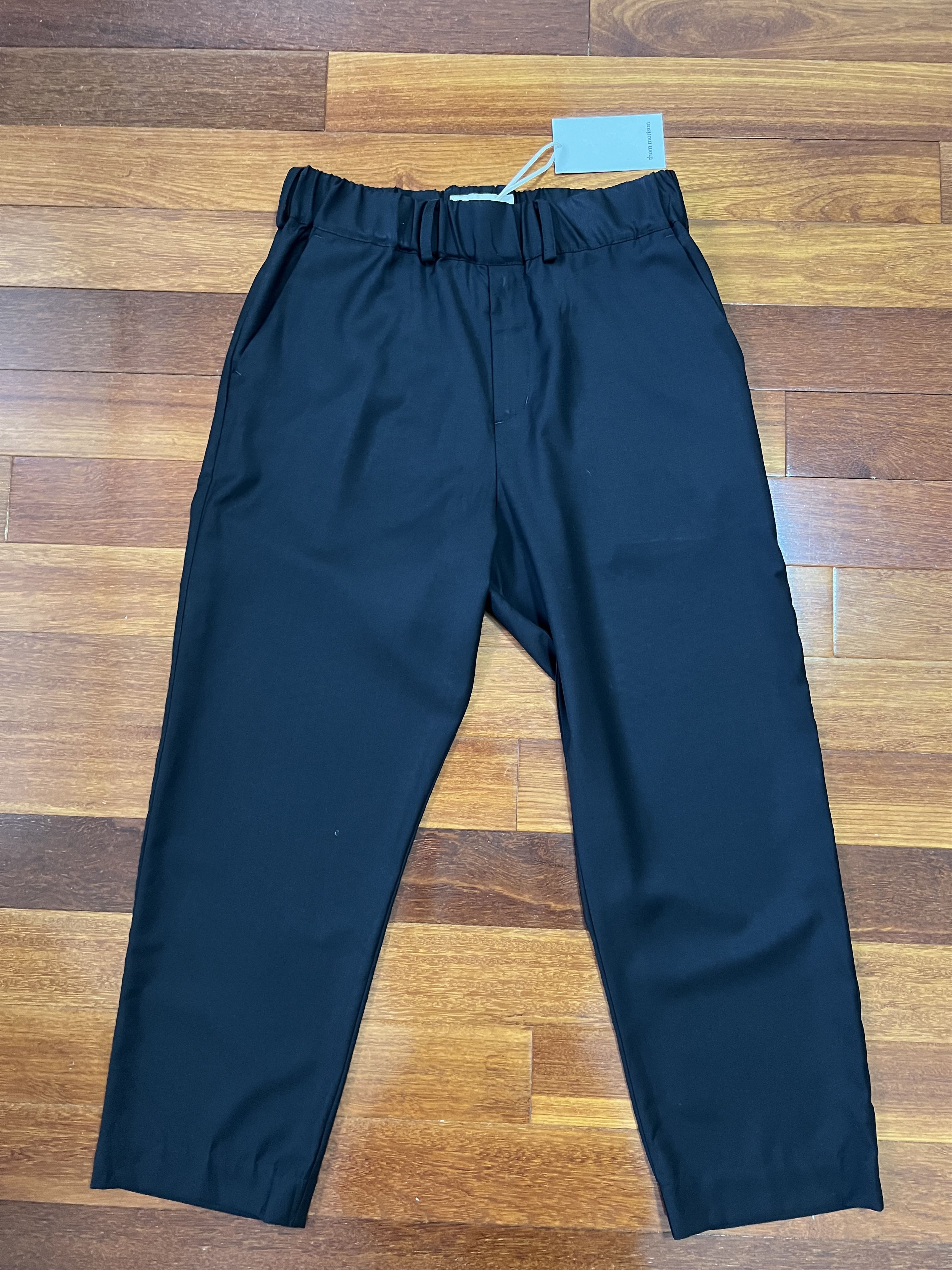 Other 💚 Thom Morison Elastic Trouser Pant Black Medium NEW Size US 32 / EU 48 - 8 Thumbnail