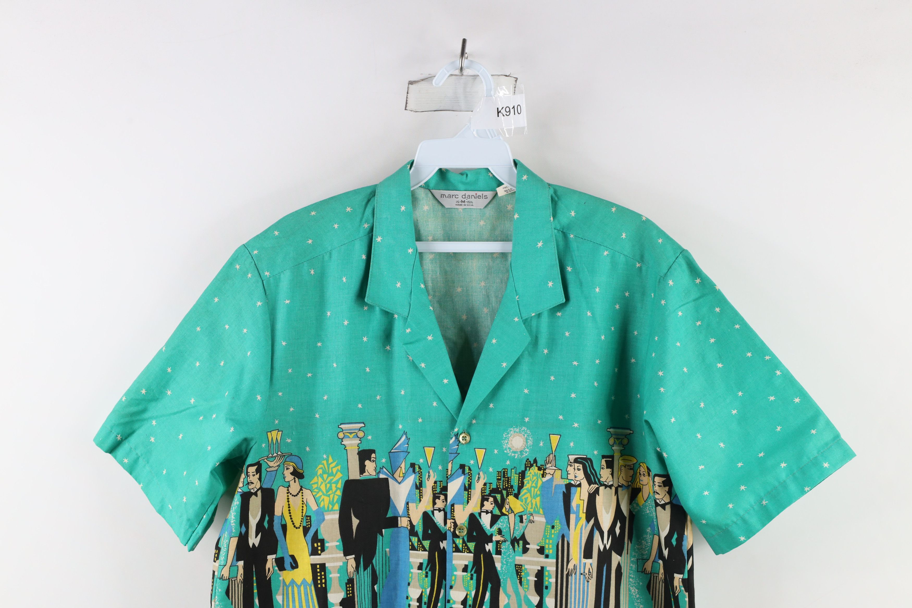 Vintage Vintage 90s Streetwear Over Print Camp Button Shirt USA Size US M / EU 48-50 / 2 - 2 Thumbnail
