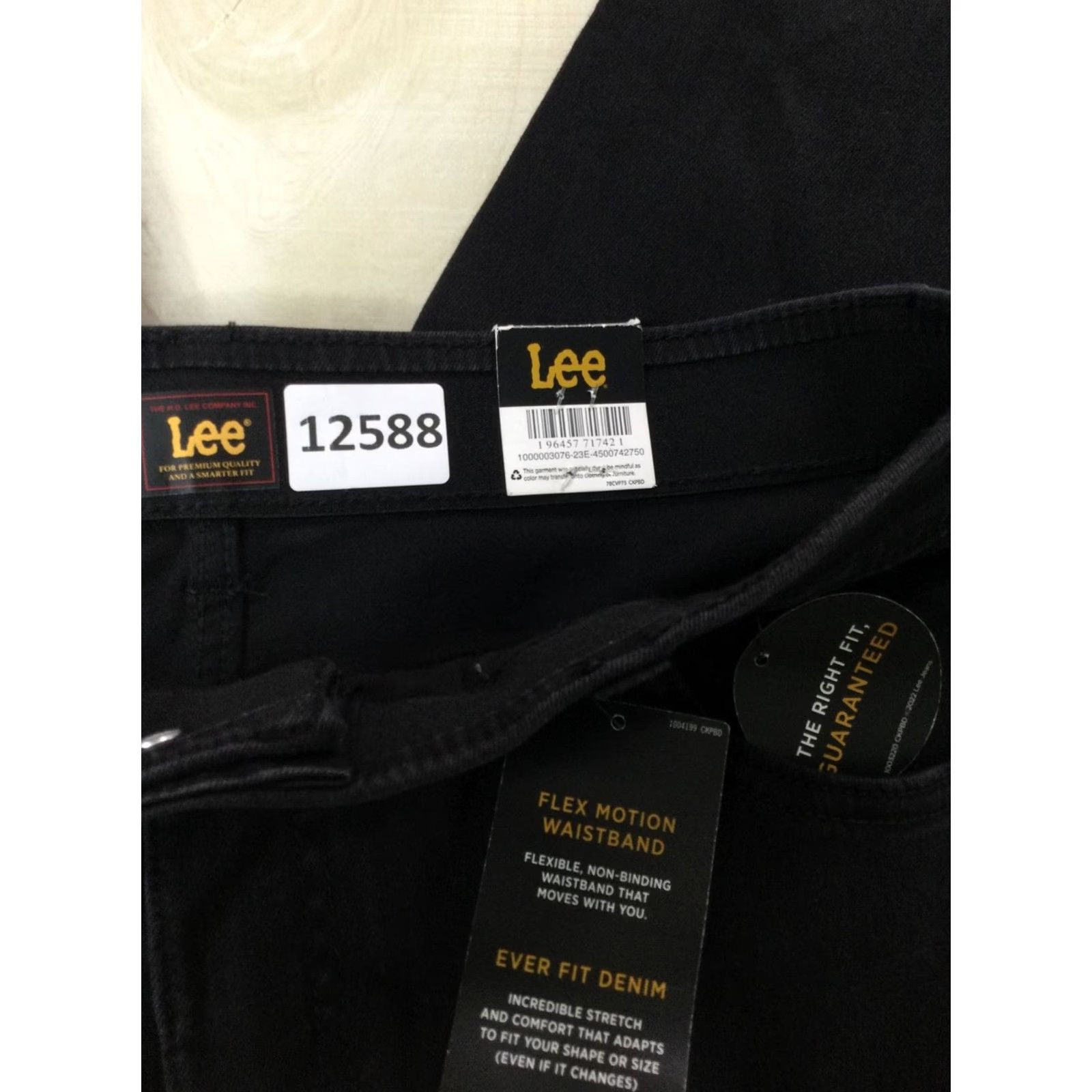 Lee Lee Jeans Skinny Black Stretch Denim Womens 14 Short NWT-12588 High Rise Slim Budd? Size 36" / US 14 / IT 50 - 7 Thumbnail