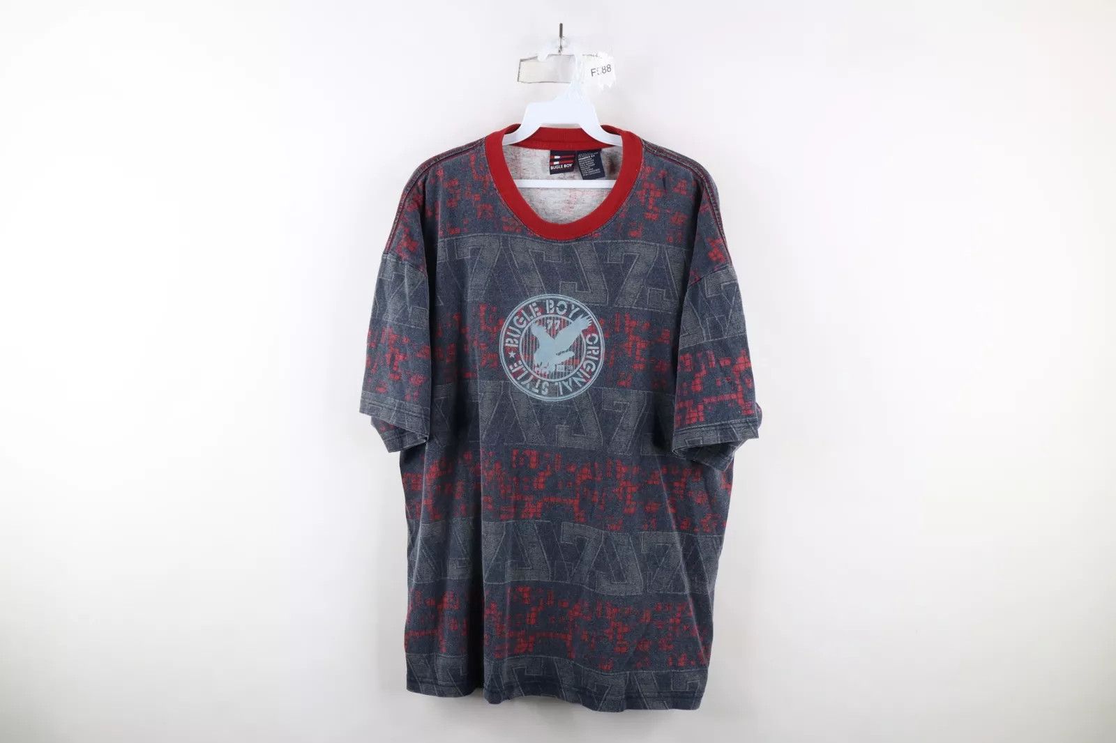 Vintage Vintage 90s Bugle Boy Out Abstract All Over Print T-Shirt Size US XL / EU 56 / 4 - 1 Thumbnail
