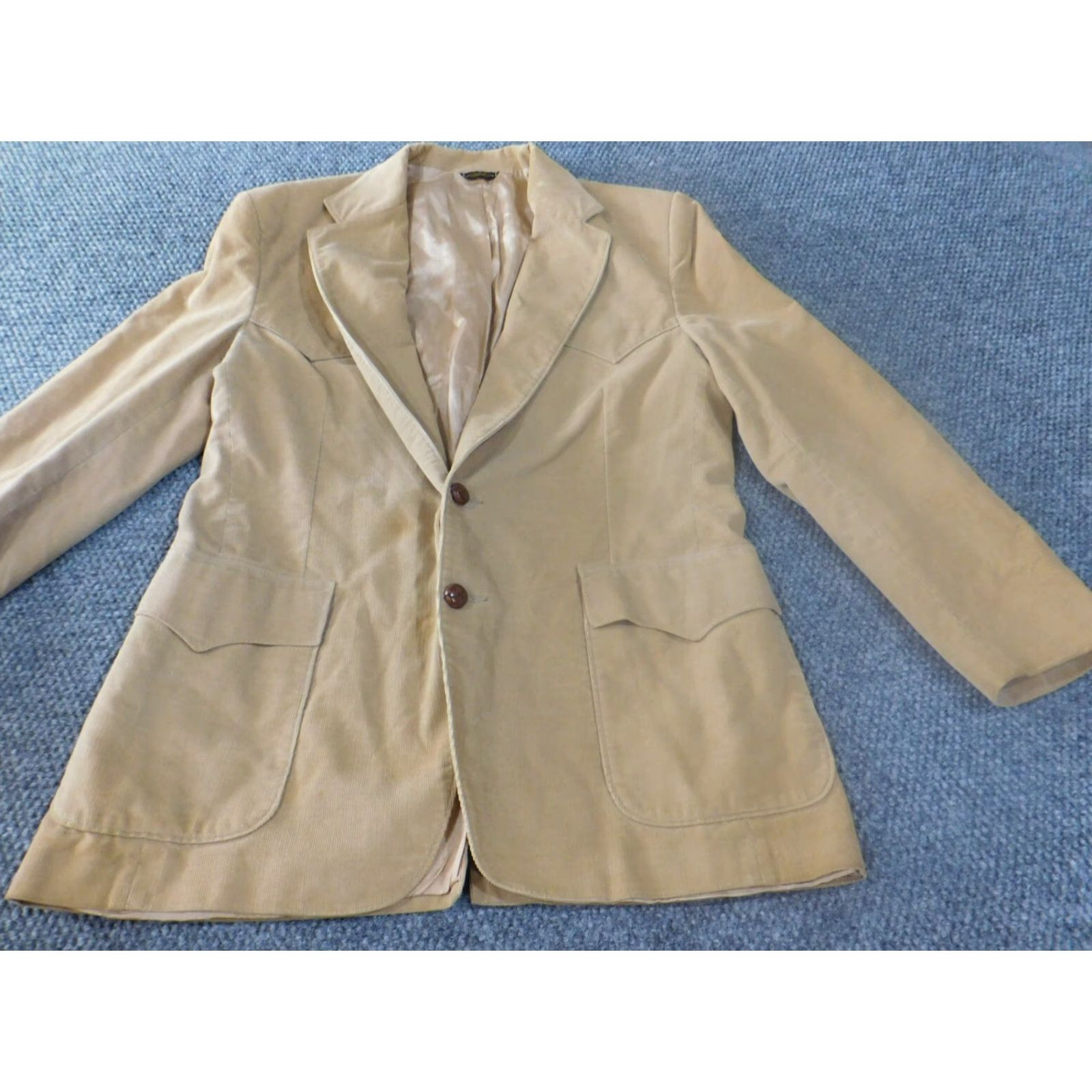 Levi's VINTAGE Levis Blazer Corduroy Brown 42 Mens Sports Coat Jacket Coat Single-Breasted Two-Button Peak Lapel Size 42R - 2 Thumbnail