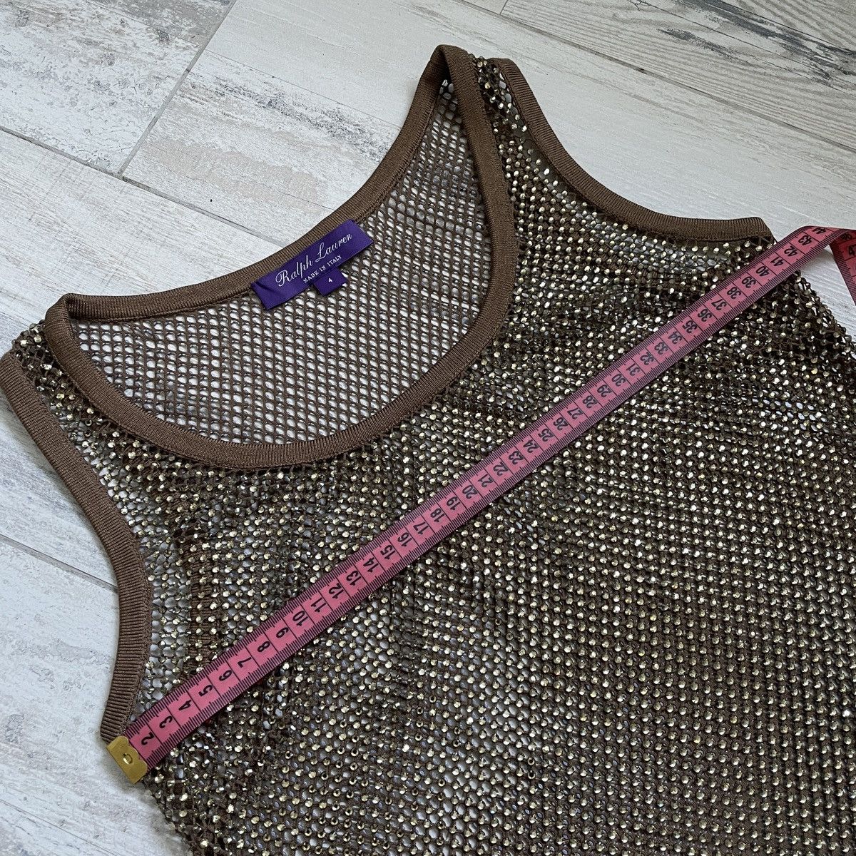 Ralph Lauren Purple Label RRP 3000 $ Ralph Lauren PURPLE Label Melony Embellished Mesh Size M / US 6-8 / IT 42-44 - 18 Thumbnail
