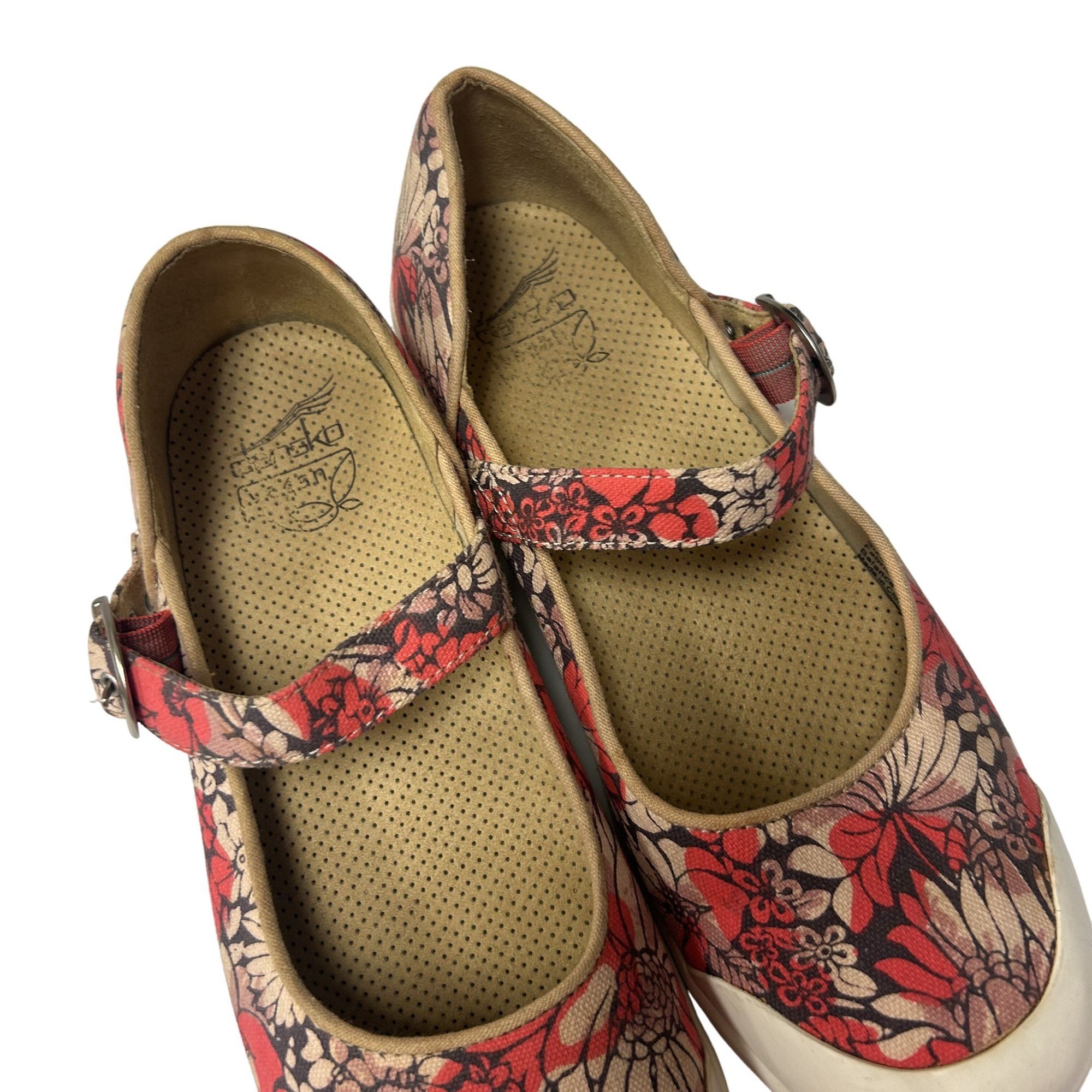 Dansko Vtg Dansko VALERIE Hawaiian FLORAL Mary Jane CLOGS Size US 9.5 / IT 39.5 - 4 Thumbnail