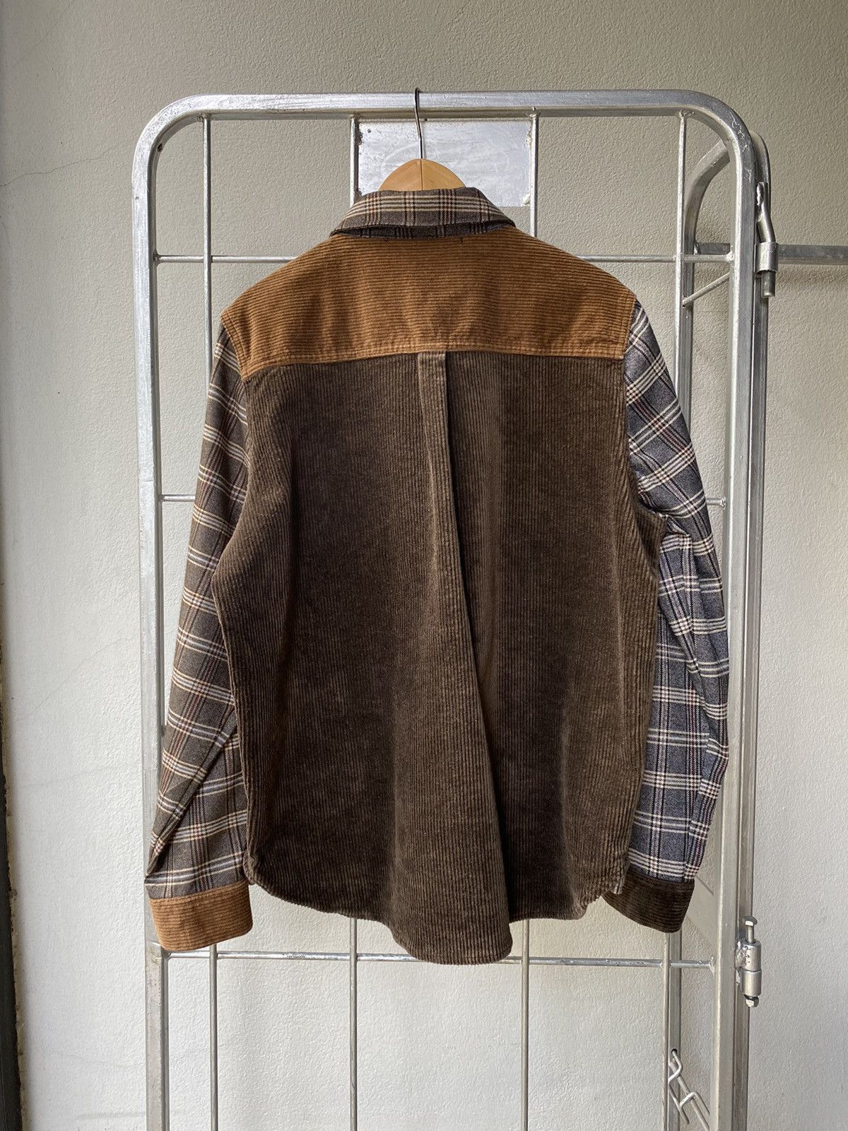 Designer × Japanese Brand Nanea Patchwork Corduroy Plaid Shirt COMFORTABLE Size M / US 6-8 / IT 42-44 - 12 Thumbnail