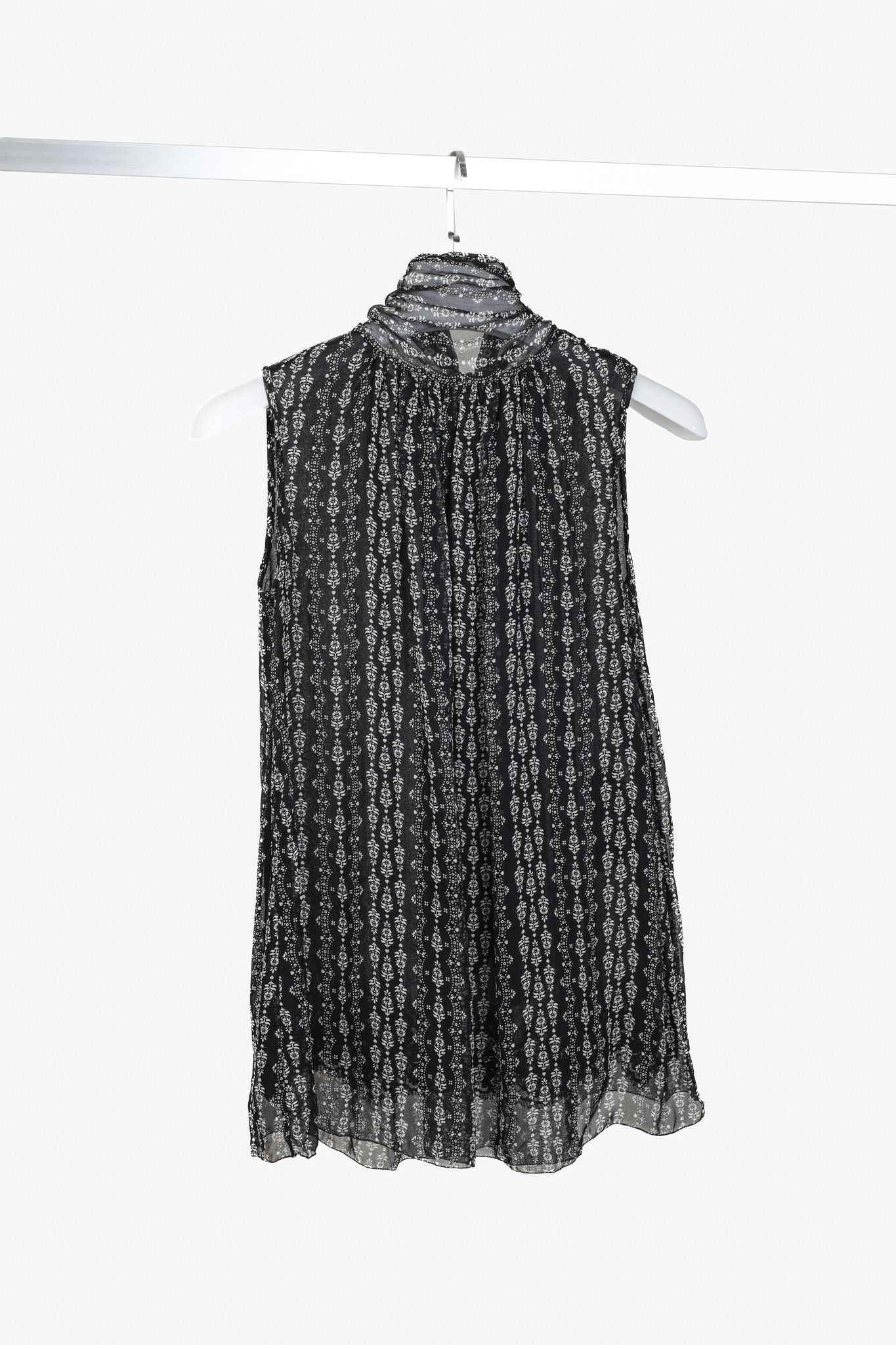 Dolce & Gabbana Dolce & Gabbana Black Floral Stripe Silk Blouse Size M / US 6-8 / IT 42-44 - 2 Thumbnail